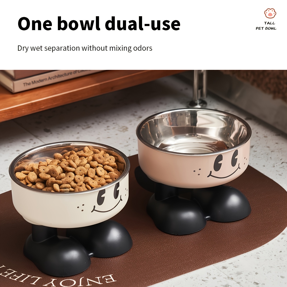 Elevated Dog Cat Bowl Stainles - Royal Canin Food Medium ulasan dan harga