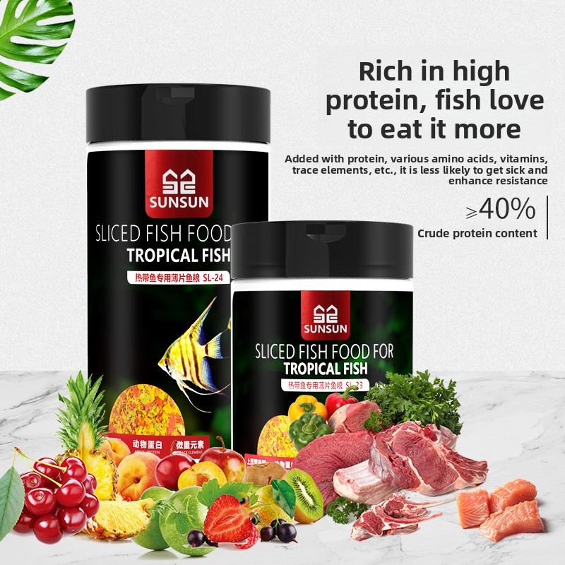 SUNSUN Premium Tropical Fish F - Tetra Food Tropical Flakes ulasan dan harga