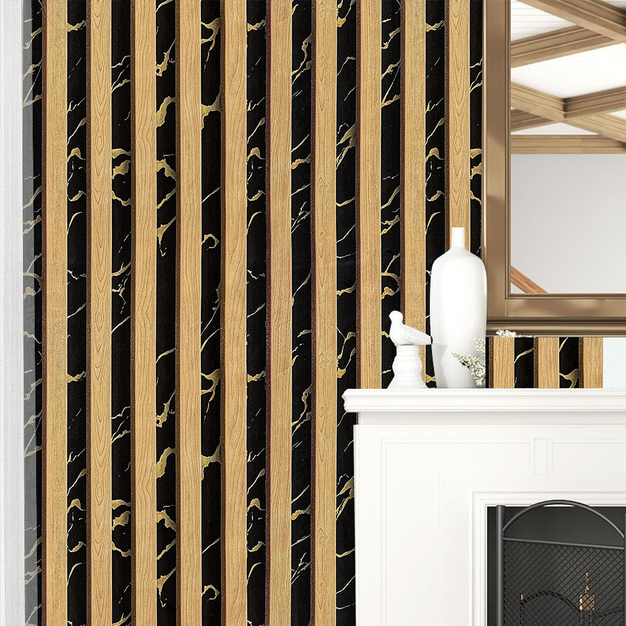 Yellow Grid Striped Self-adhes - Pvc Panel Background ulasan dan harga
