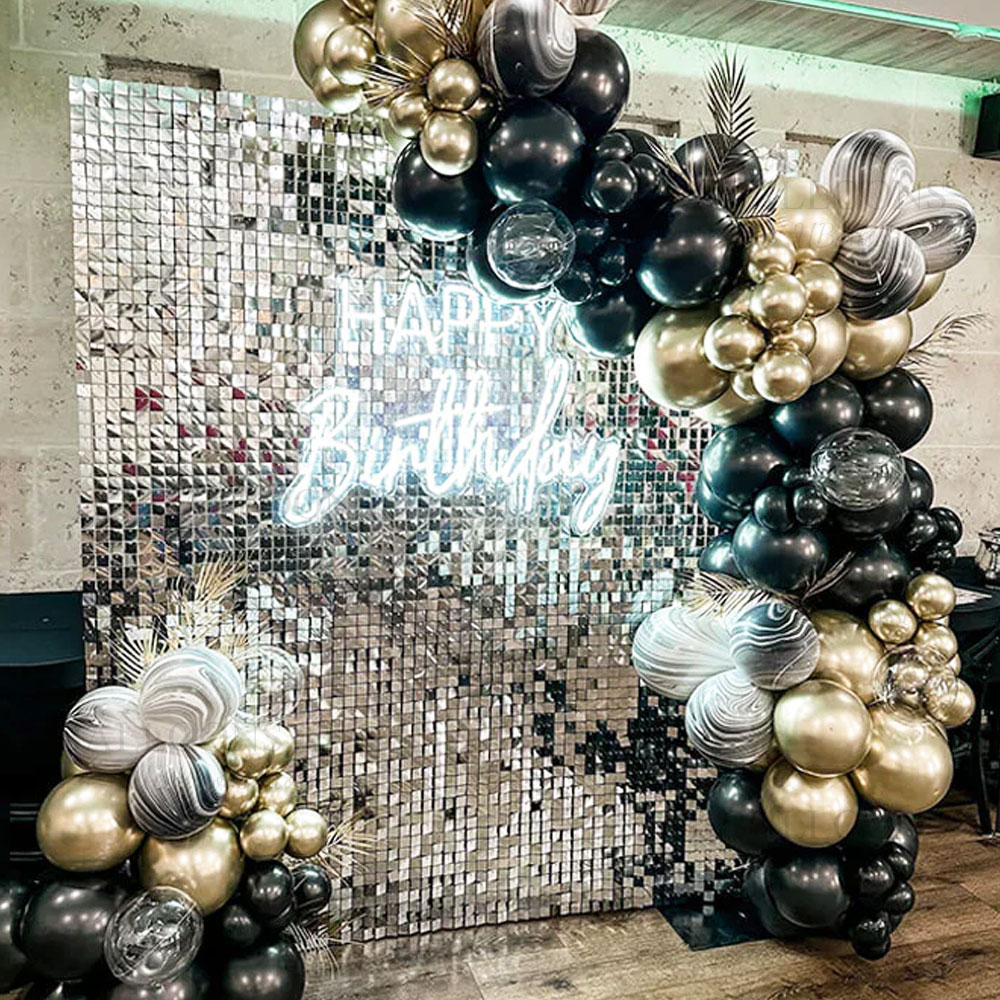 Silver Sequin Wall Backdrop Pa - Pvc Panel Background ulasan dan harga